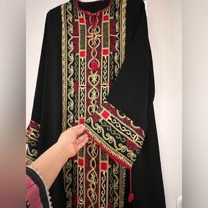 Palestinian Thobe Abaya kaftan Maxi Dress handmade Embroidered dress